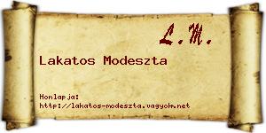 Lakatos Modeszta névjegykártya